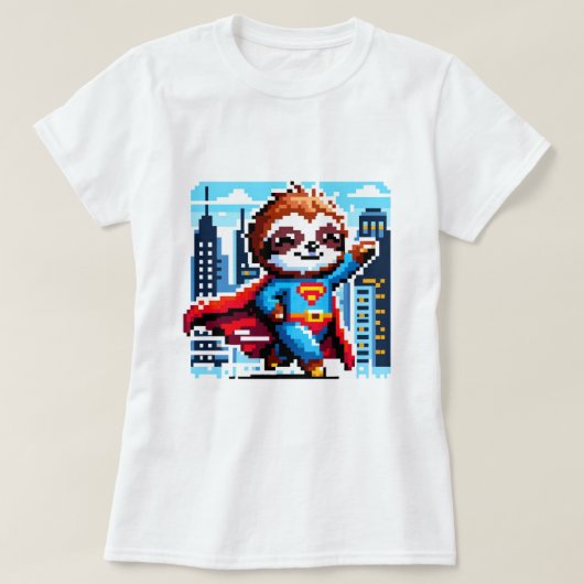 シティスロススーパーヒーロー – Pixel Art Urban Hero Tシャツ (デザイン正面)