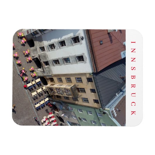 シティタワー磁石からのインスブルック市内中心部の眺め マグネット (横)