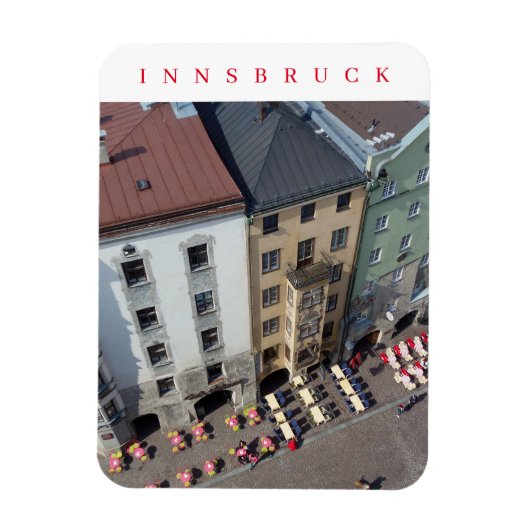 シティタワー磁石からのインスブルック市内中心部の眺め マグネット (縦)