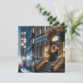 シティダウンタウンブラウンストーン建物クリスマス シーズンカード (スタンド正面)