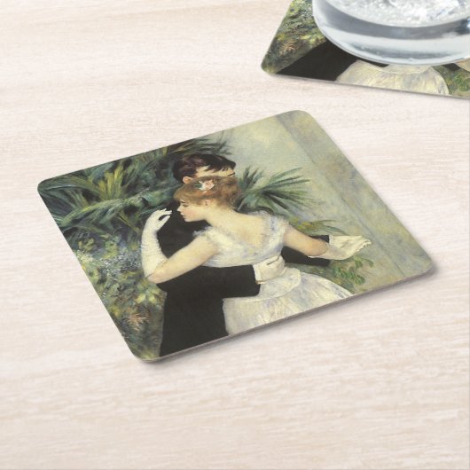 シティダンスバイピエールルノアールヴィンテージファインアート スクエアペーパーコースター (アングル)