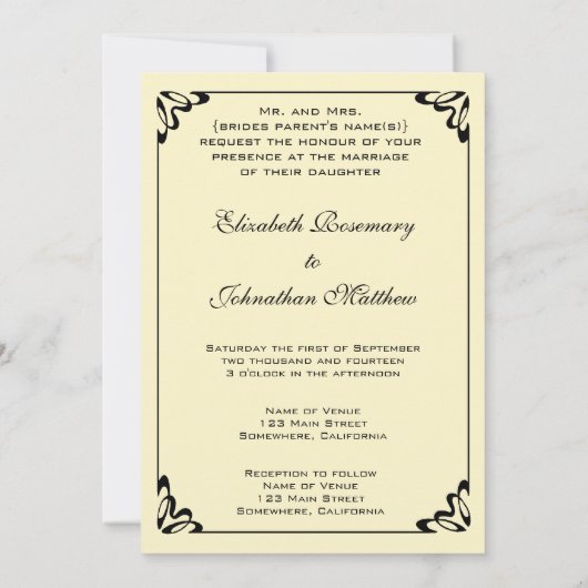 シティダンスバイルノアールヴィンテージア結婚ートズ 招待状 (裏面)