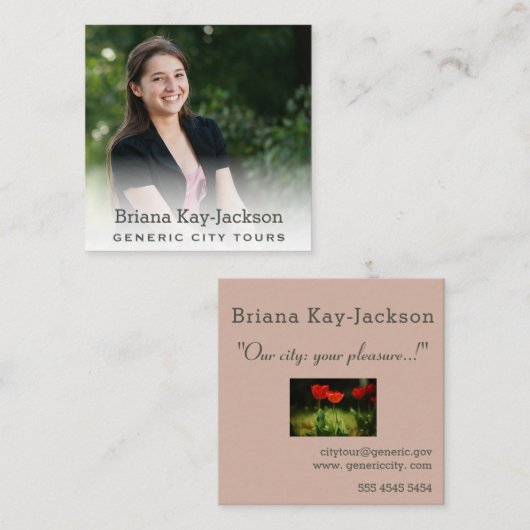 シティツアーガイドミスティ写真テンプレート スクエア名刺 (正面/裏面)