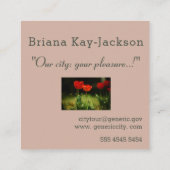 シティツアーガイドミスティ写真テンプレート スクエア名刺 (裏面)