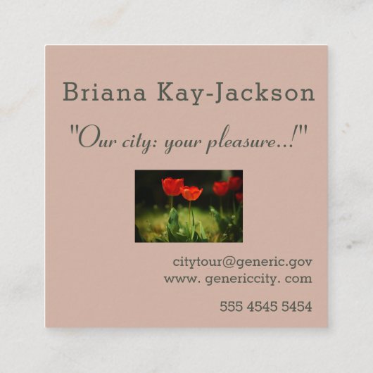 シティツアーガイドミスティ写真テンプレート スクエア名刺 (裏面)