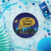 シティナイトスカイラインスーパーヒーローボーイズ誕生日パーティー ペーパープレート (パーティー)