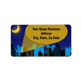 シティナイトスカイラインスーパーヒーローボーイズ誕生日パーティー ラベル