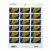 シティナイトスカイラインスーパーヒーローボーイズ誕生日パーティー ラベル (フルシート)