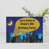 シティナイトスカイラインスーパーヒーローボーイズ誕生日パーティー 招待状 (スタンド正面)