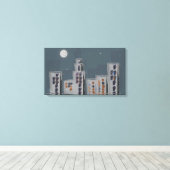 シティナイトストレッチキャンバス キャンバスプリント (インサイチュ (ウッドフロア))