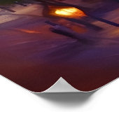 シティネオンリバー超高層ビルブライトカラフルアート ポスター (角)