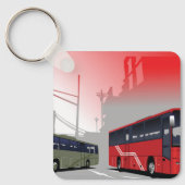 シティバスレッドグリーンコーチオンアーバン通り キーホルダー (正面)