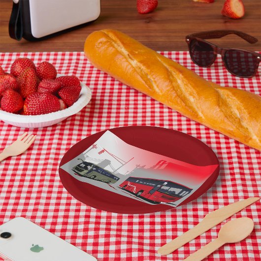 シティバスレッドグリーンコーチオンアーバン通り ペーパープレート