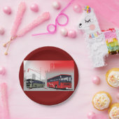 シティバスレッドグリーンコーチオンアーバン通り ペーパープレート (パーティー)