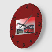 シティバスレッドグリーンコーチオンアーバン通り ラージ壁時計 (傾斜)