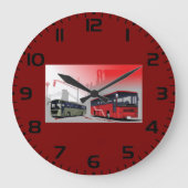 シティバスレッドグリーンコーチオンアーバン通り ラージ壁時計 (正面)