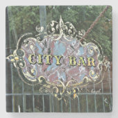 シティバーアテネジョージア大理石コースター。 ストーンコースター (正面)