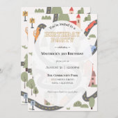 シティバースデーパーティーへの招待 招待状 (正面/裏面)