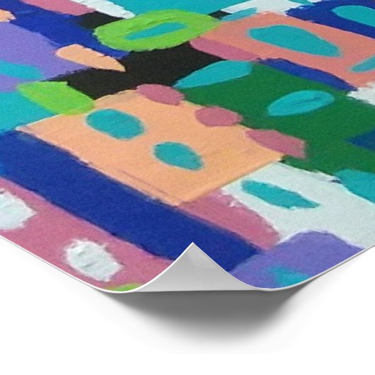 シティビューアットナイト絵画抽象芸術 ポスター (角)