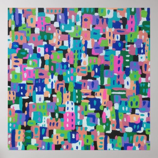 シティビューアットナイト絵画抽象芸術 ポスター (正面)