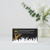 シティブロックスカイライン金ゴールドウェイターハンド 名刺 (スタンド正面)