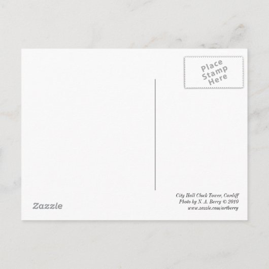 シティホールクロックタワーカーディフ ポストカード (裏面)