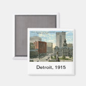 シティホールスクエアデトロイトMI 1915ヴィンテージ マグネット (正面/裏面)