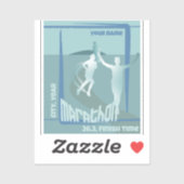 シティマラソンランナー走のクラブのタイムステッカー シール (シート)