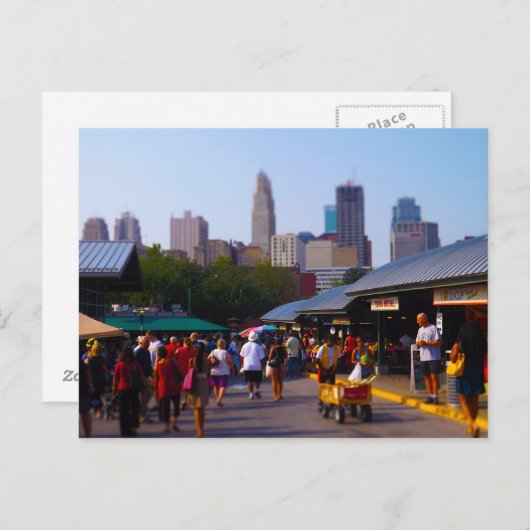 シティマーケットとダウンタウンカンザスシティスカイライン ポストカード (正面/裏面)