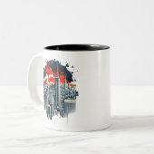 シティモダンスカイラインマグデザイン ツートーンマグカップ (正面左)