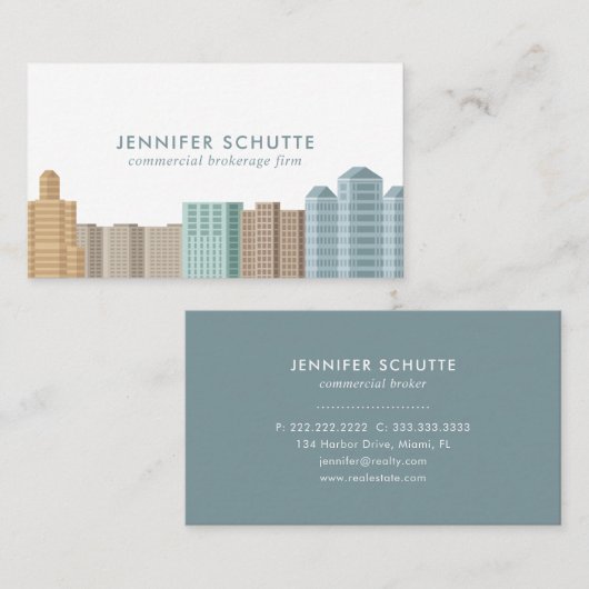 シティモダンスカイライン実在エステートエージェントプロフェッショナル 名刺 (正面/裏面)