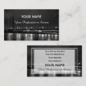 シティライツデュッセルドルフブラック&ホワイトデザインブシ 名刺 (正面/裏面)