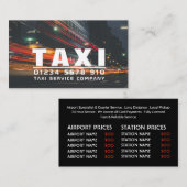 シティライト、タクシータクシー会社、価格表 名刺 (正面/裏面)