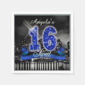 シティライトSweet sixteenブルーID118 スタンダードカクテルナプキン (正面)