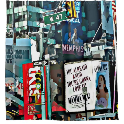 シティライフNYCシャワーカーテン シャワーカーテン (正面)