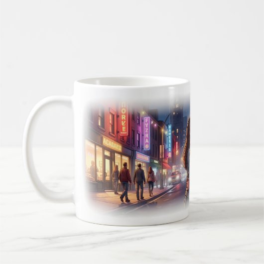 シティラブとネオンの夜 ポスター コーヒーマグカップ (左)