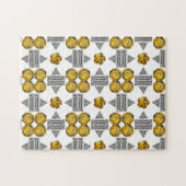 シティリンダイヤモンドジェムストーンアートイエロー ジグソーパズル (横)