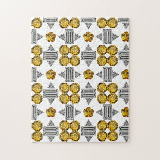 シティリンダイヤモンドジェムストーンアートイエロー ジグソーパズル (縦)