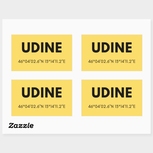 シティーお気に入りのウディネイタリアのスカイライン座標 長方形シール (シート)