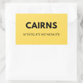 シティーお気に入りのケアンズオーストラリアのスカイライン座標 長方形シール (バッグ)