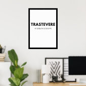 シティーお気に入りのトラステヴェレイタリアスカイライン座標 ポスター (ホームオフィス)