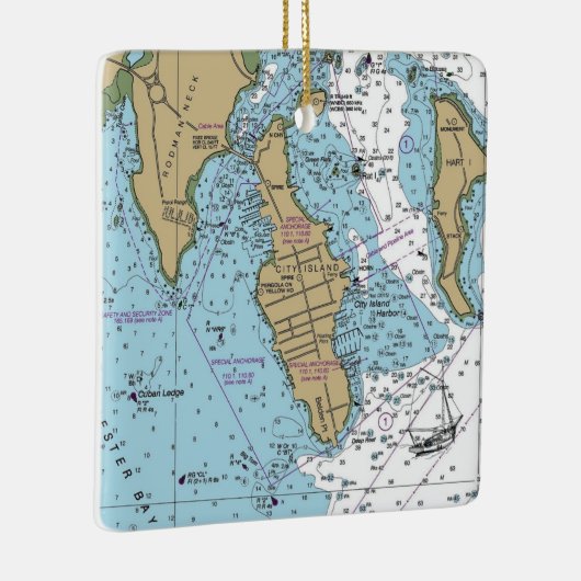 シティーアイランドブロンクスNYグラフ セラミックオーナメント (右)