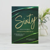 シティーエメラルドグリーン金ゴールド60誕生日 招待状 (スタンド正面)