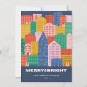 シティーカラフルインウィンターコロポレートホリデーカード マグネット招待状 (正面)