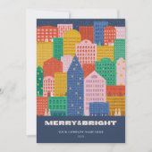 シティーカラフルインウィンターコロポレートホリデーカード 招待状 (正面)