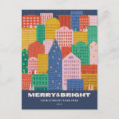 シティーカラフルウィンターコロポレートホリデーハガキ ポストカード (正面)