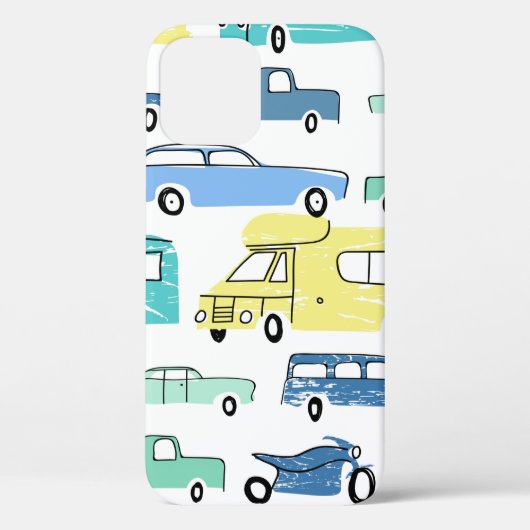 シティーカーや輸送用漫画のシームレスなパターン。  Case-Mate iPhoneケース (裏面)
