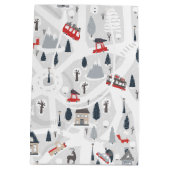 シティークリスマスの休日 ミディアムペーパーバッグ (裏面)