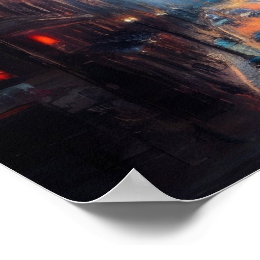 シティーシーンアメリカに対する愛国的なアメリカ国旗 ポスター (角)