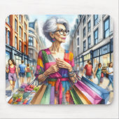 シティースタイリッシュウーマンショッパー マウスパッド (正面)